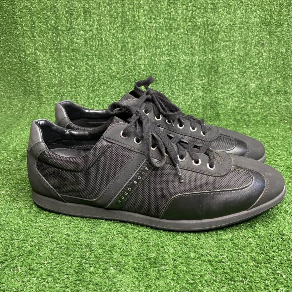 Hugo Boss Low Top Nylon Knit Black Runners Sneakers Shoes Mens Sz‎ 46 EU / 13 US